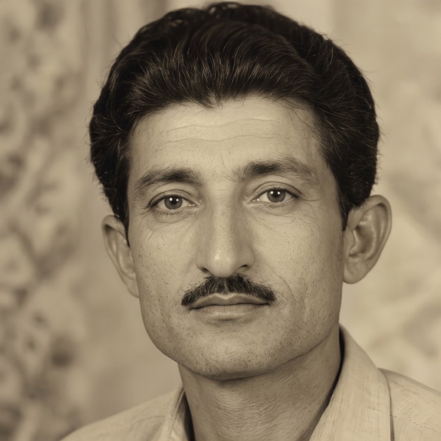 Sepia portrait of Late Wali Muhammad, founder of Al Lahoti Garage